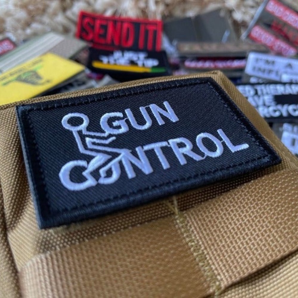 Embroidered Patch Gun Control - Hook & Loop Patch - image 1